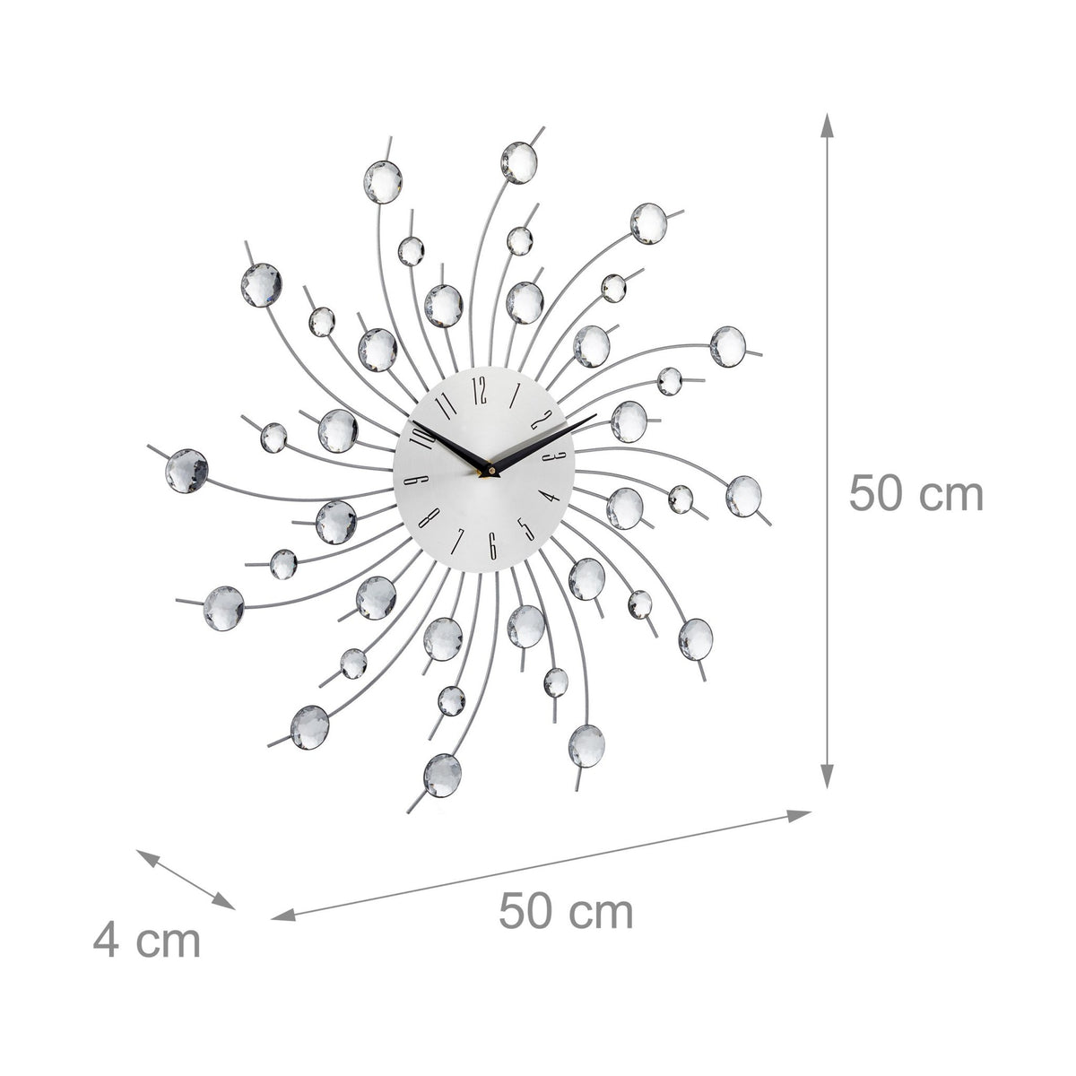 Wall clock XL with glitter