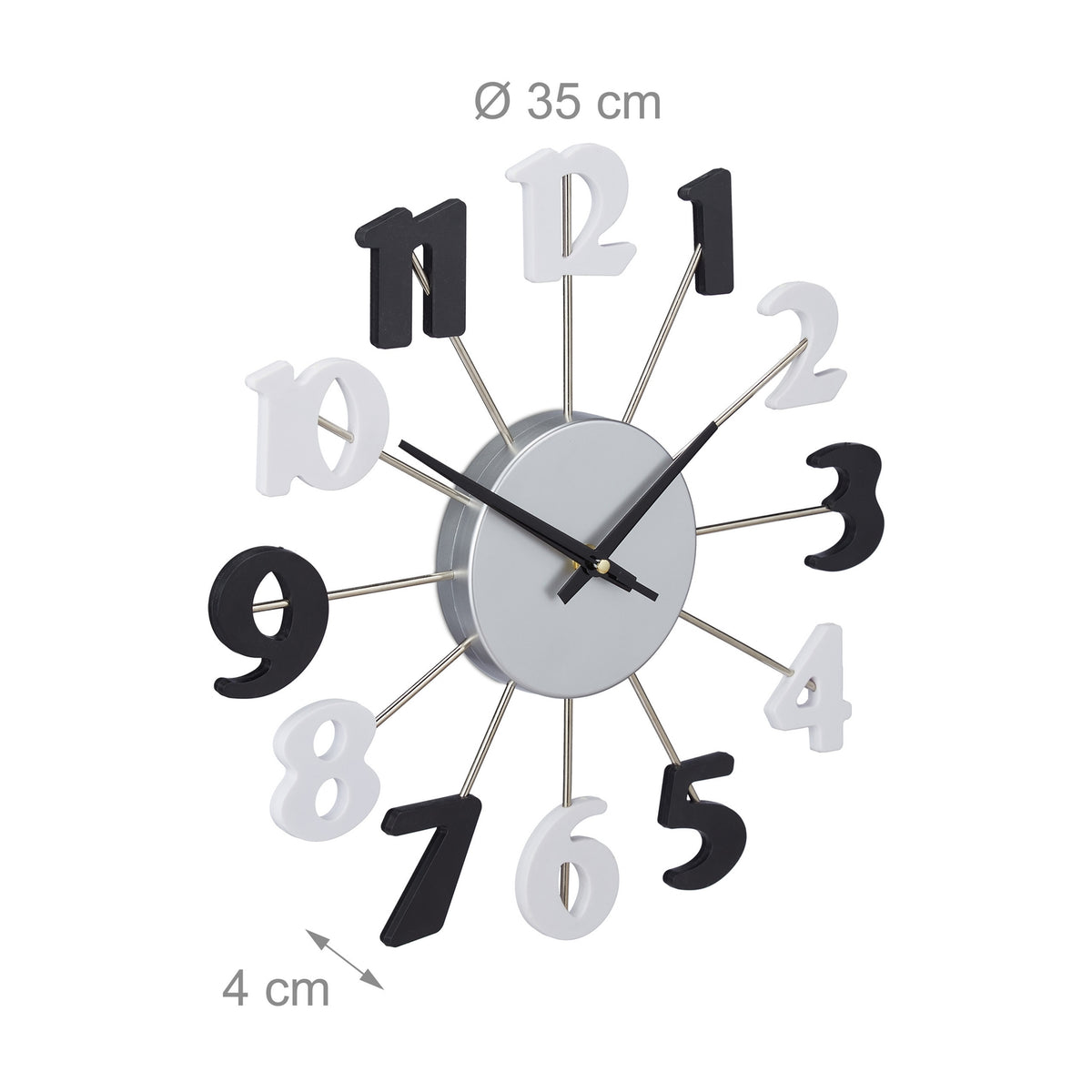 Wall clock without frame
