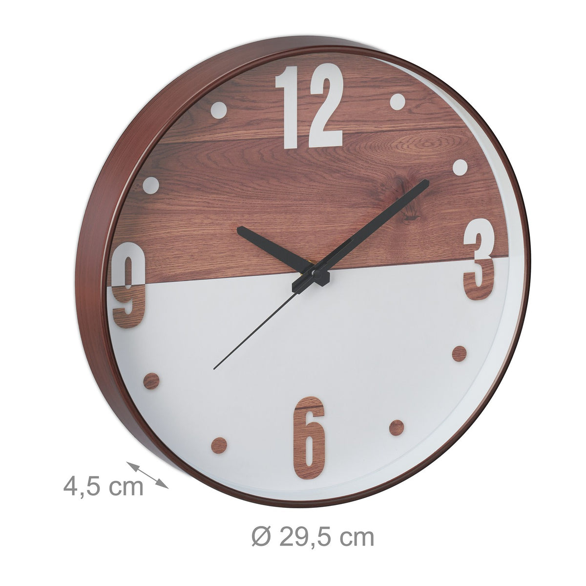 Wall clock wooden look/white