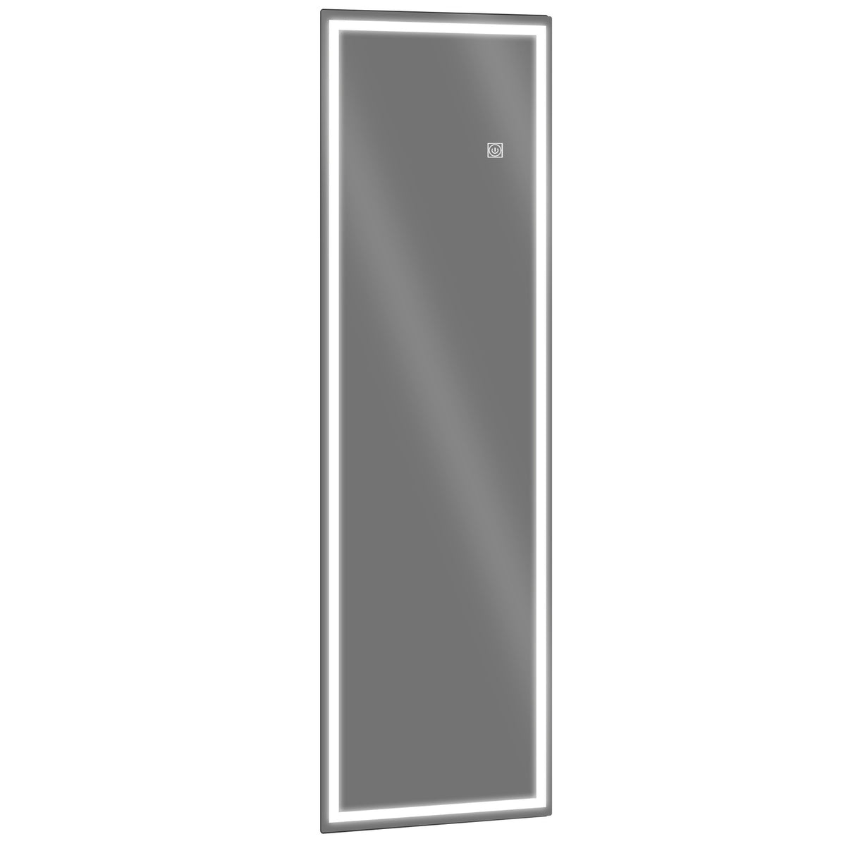 Wall mirror 120 x 40 cm full length mirror with LED lighting, 3 light barbs, rectangular mirror with touch switch, memory function for bedroom, bathroom