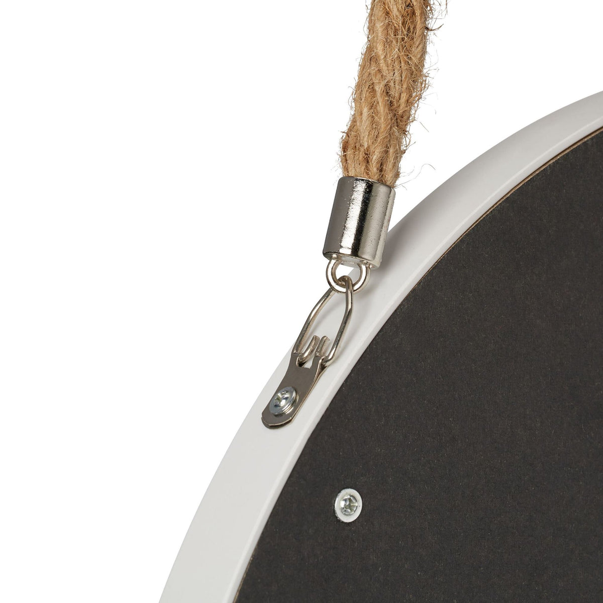 Wall mirror with rope suspension