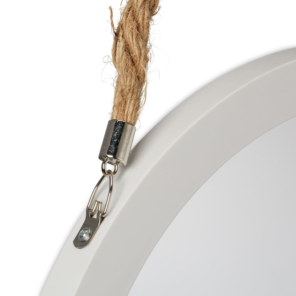 Wall mirror with rope suspension