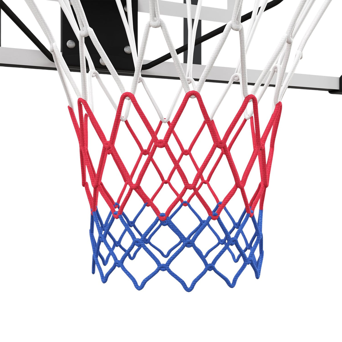 Wall-mounted basketball hoop with basketball board and net 113 x 61 x 73 cm made of steel for outdoor activities in white