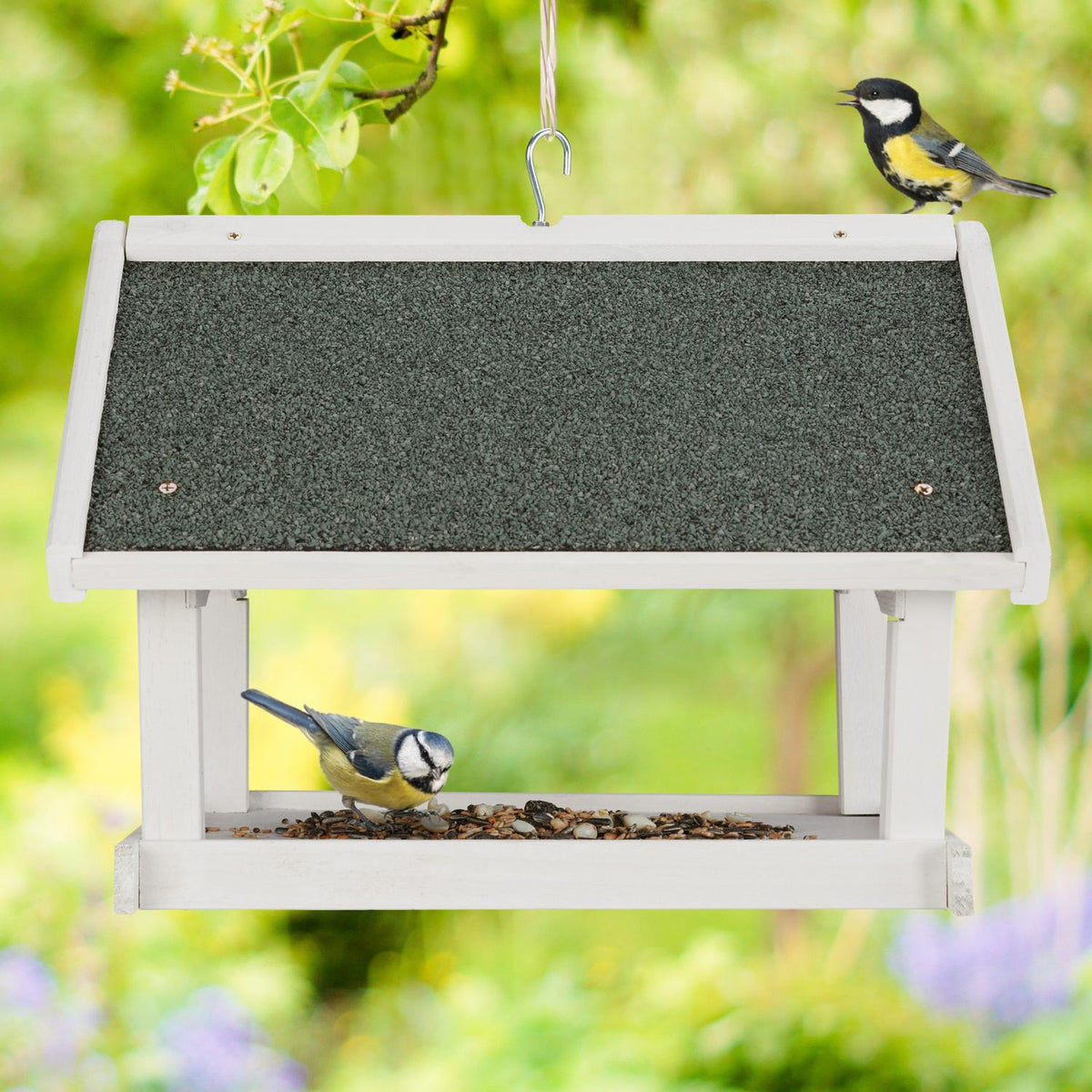 Wall-mounted bird table white