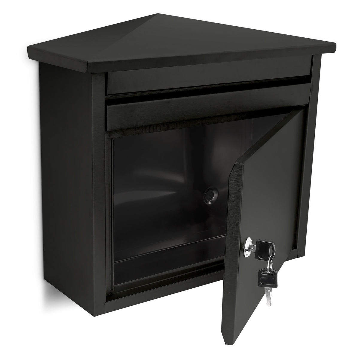 Wall-mounted mailbox black