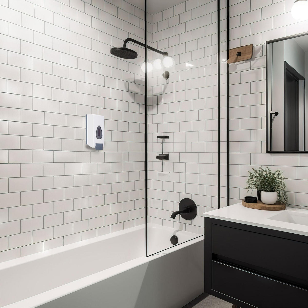 Wall mounted soap pump in a set of 2