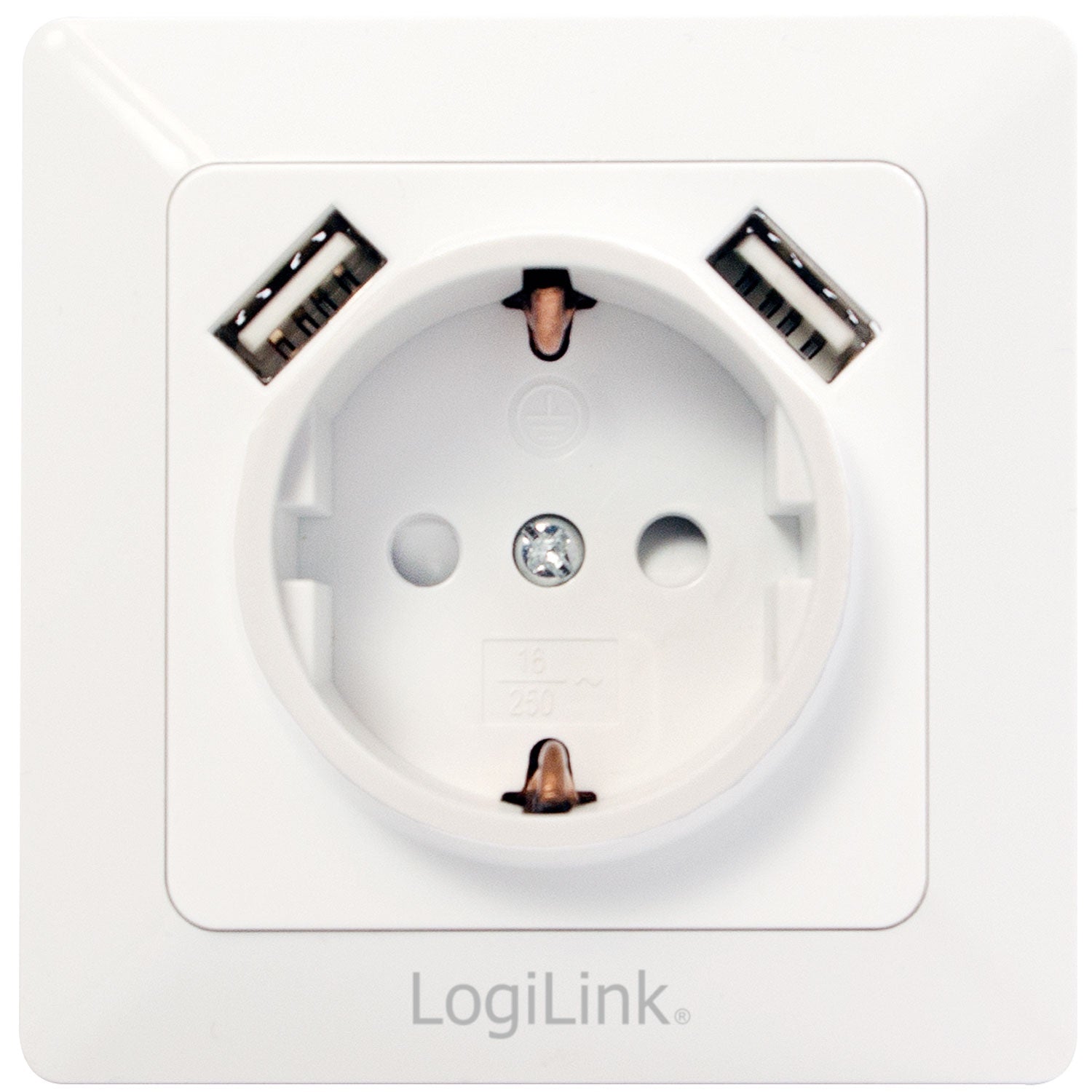 Wall outlet 230V with 2xUSB 2.1A