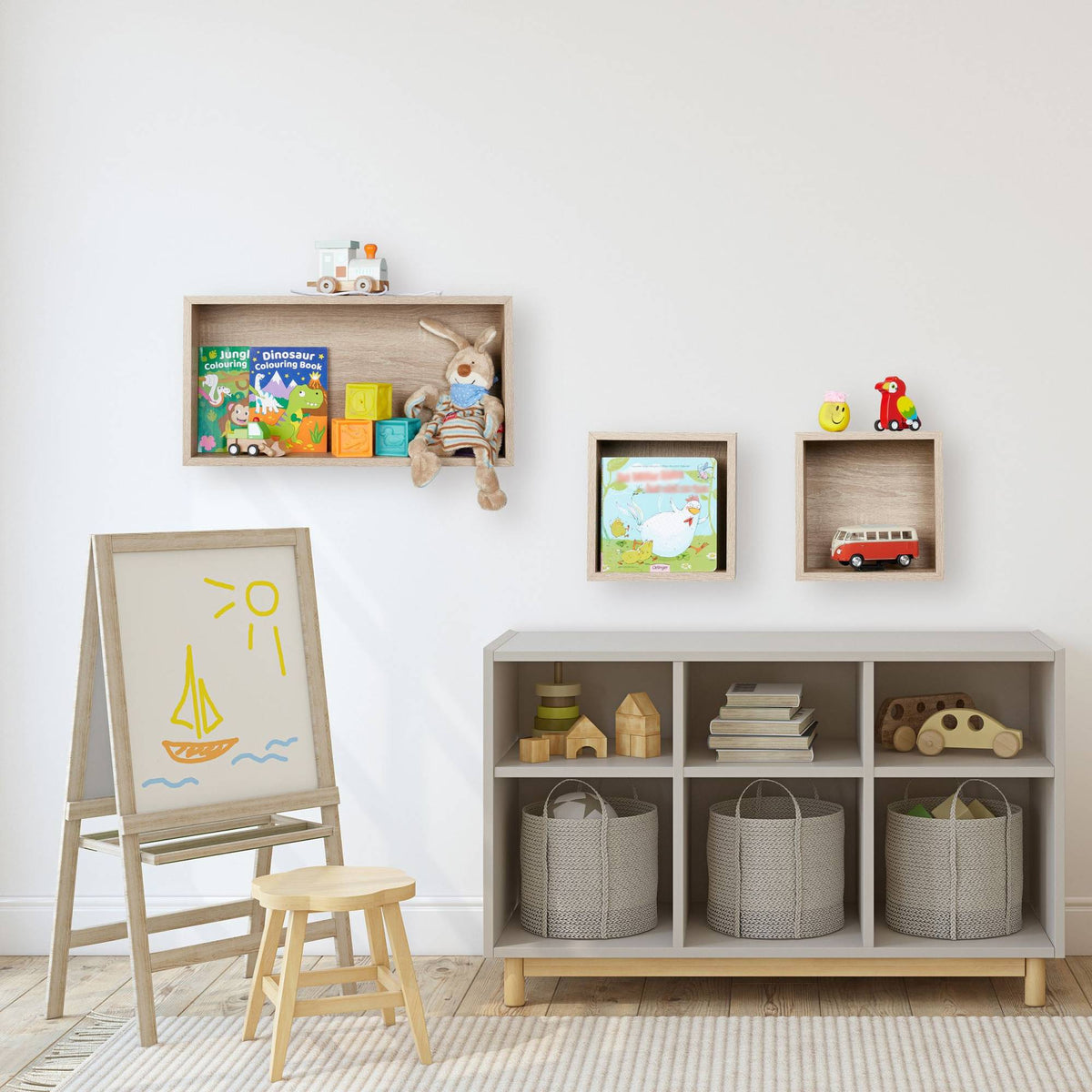 Wall shelf cube set of 3