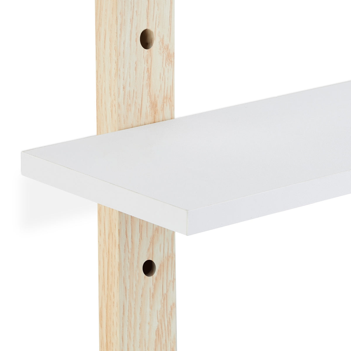 Wall shelf in wood effect with 3 shelves
