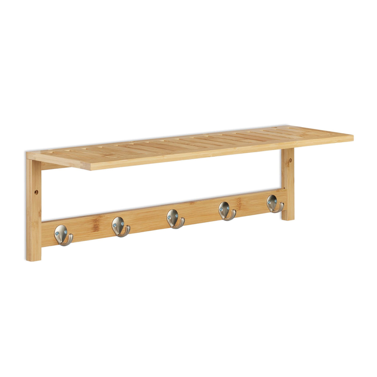 Wall shelf with 5 hooks