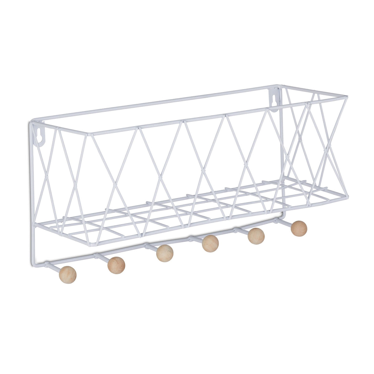 Wall shelf with hook strip