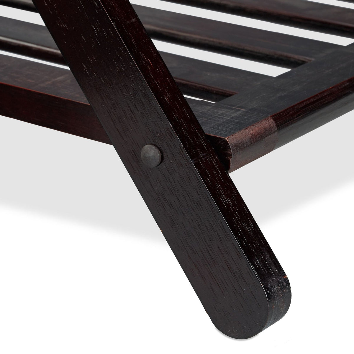 Walnut Folding Luggage Rack; Wooden Travel Accessory Holder Stand Brown