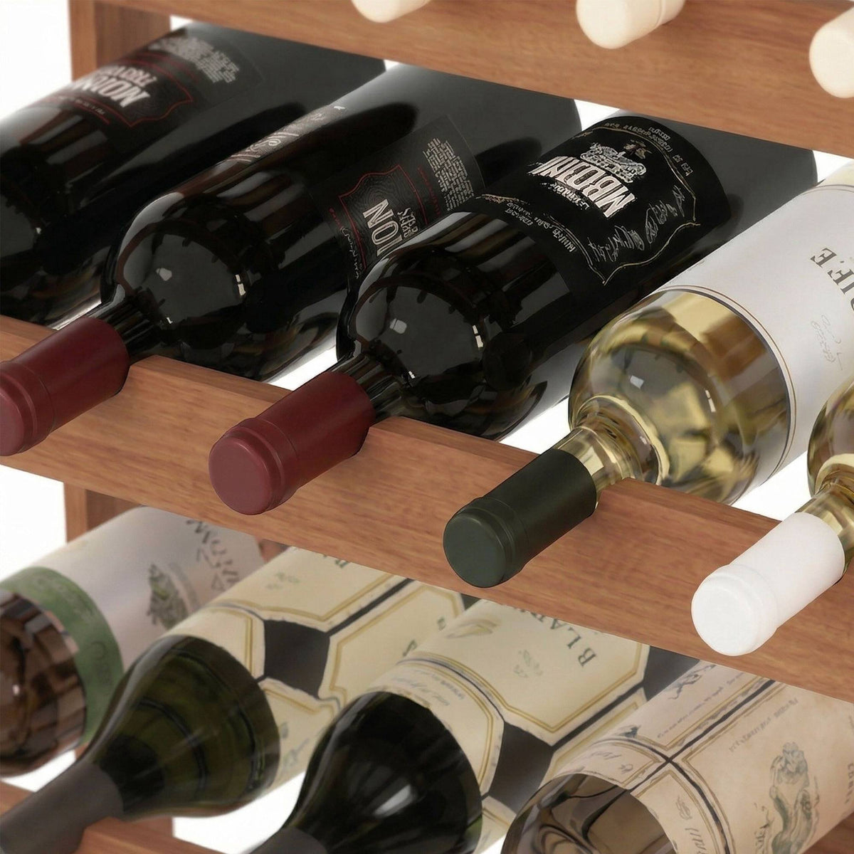 Walnut Wine Rack – Horizontal Bottle Holder for Wine