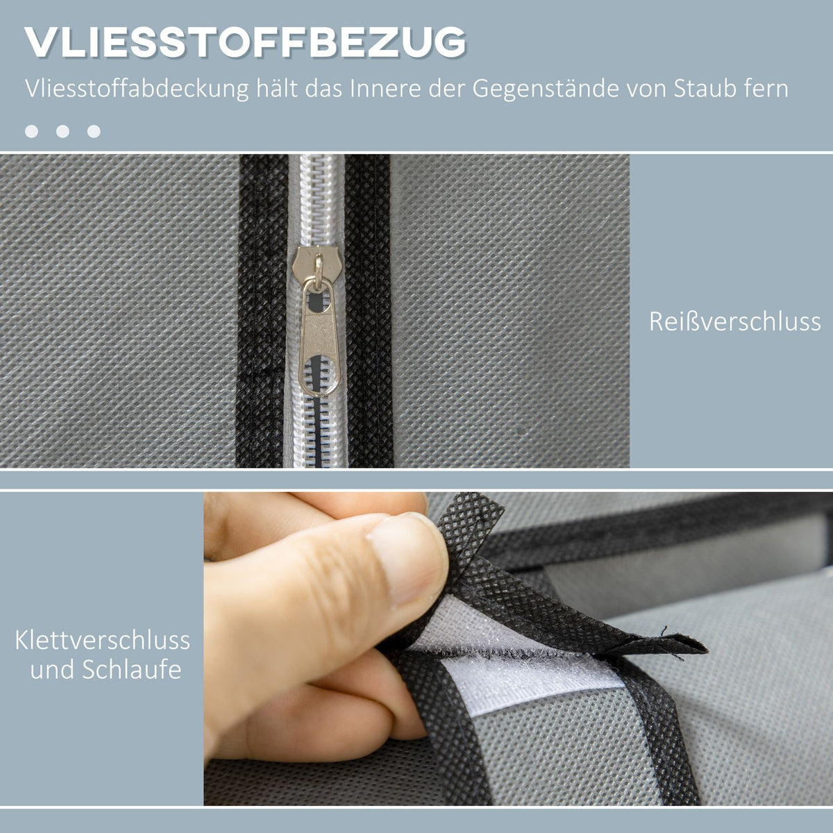 Wardrobe Fabric Cabinet, 6 Compartments, Gray, 103X43X162.5Cm, Foldable Wardrobe In Fleece Look