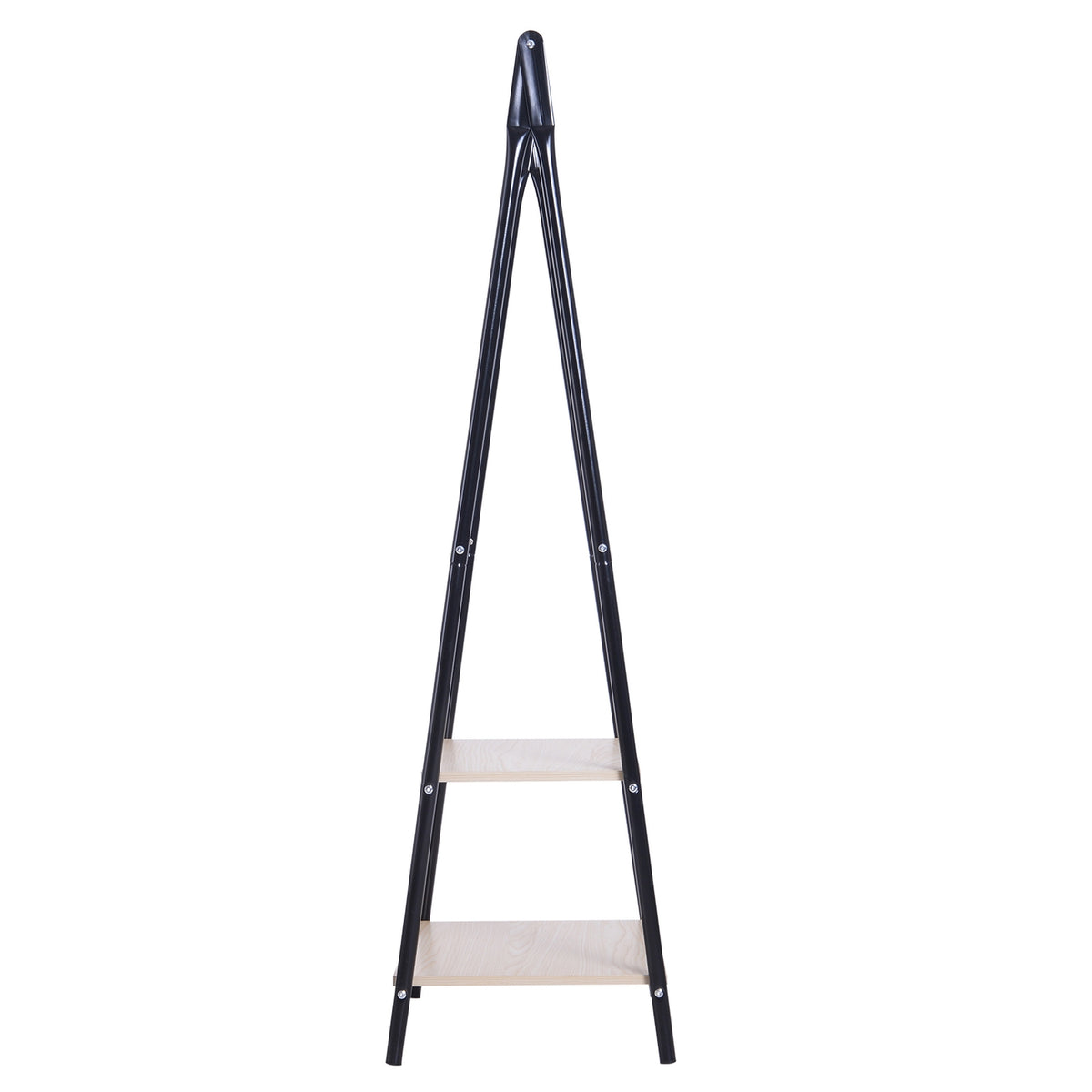 Wardrobe rack clothes rack clothes rail with shoe rack clothes rack metal + wood black + natural 64 x 42.5 x 149 cm