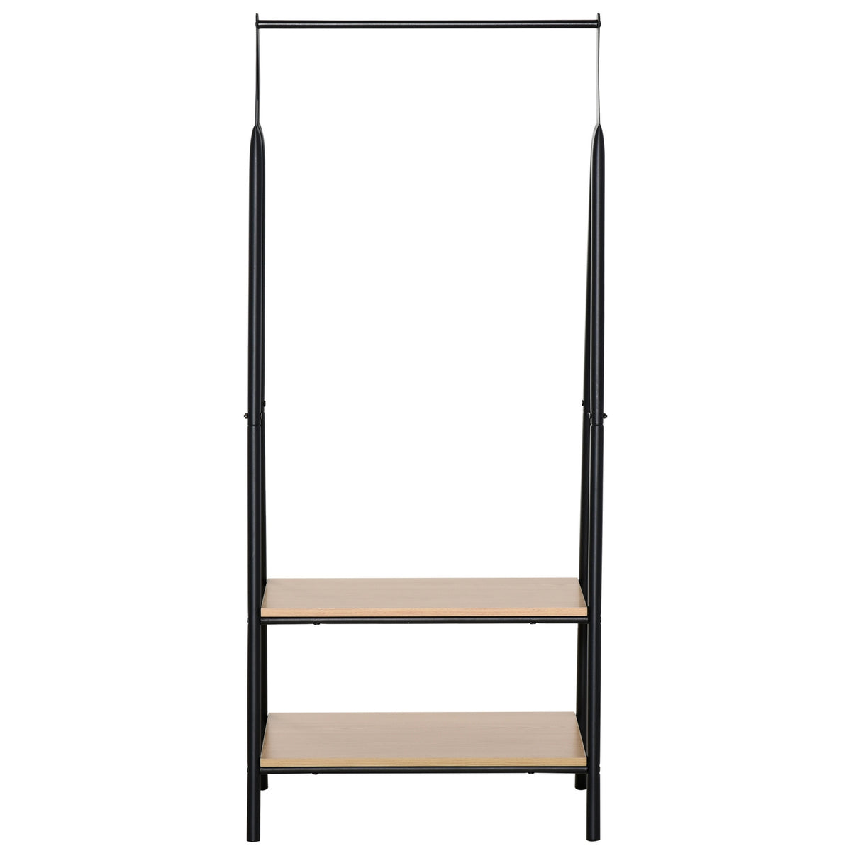 Wardrobe rack clothes rack clothes rail with shoe rack clothes rack metal + wood black + natural 64 x 42.5 x 149 cm