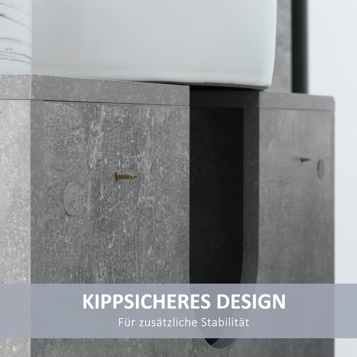 Washbasin Base Cabinet Bathroom Cabinet Gray + White Vanity Unit Adjustable Shelves U-Shaped Chipboard