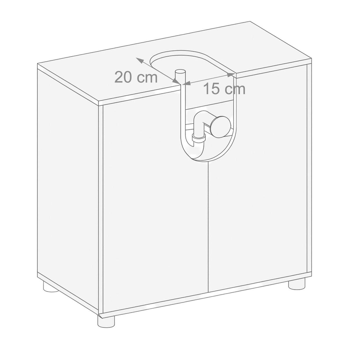 Washbasin Cabinet with Slatted Doors – Under-Sink Storage