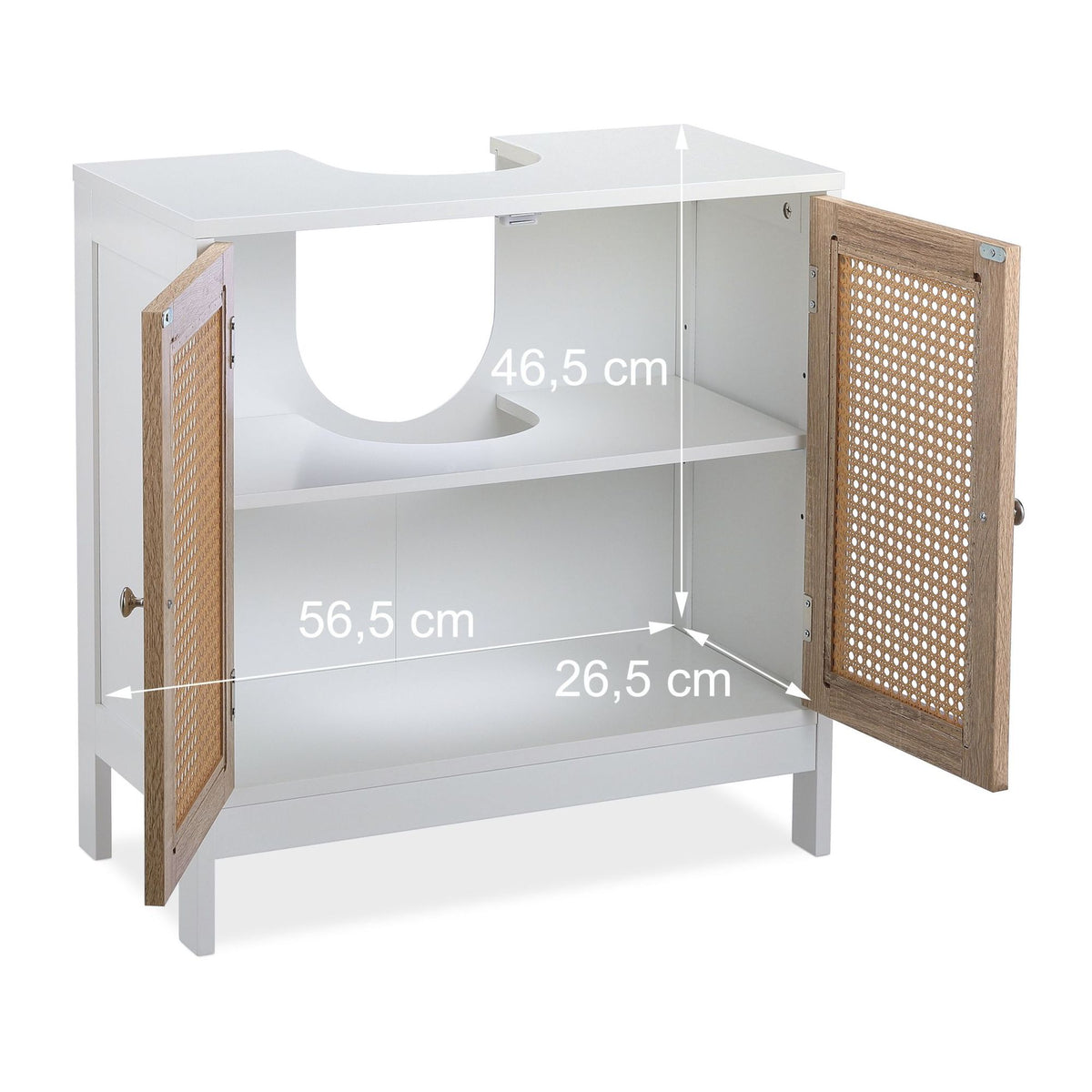 Washbasin cabinet with rattan doors