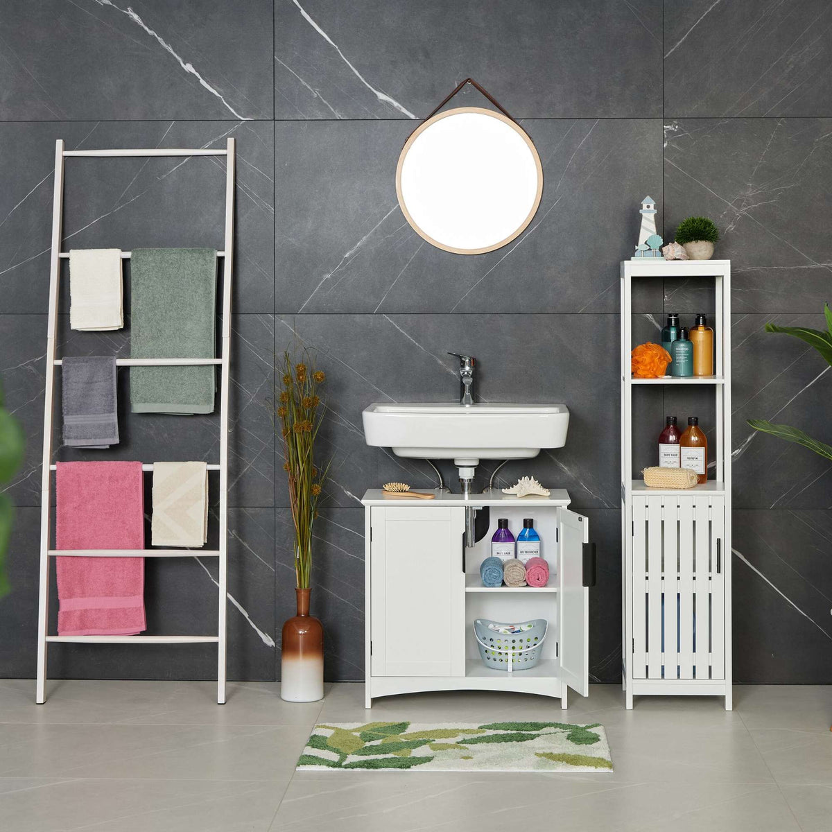 Washbasin cupboard with doors