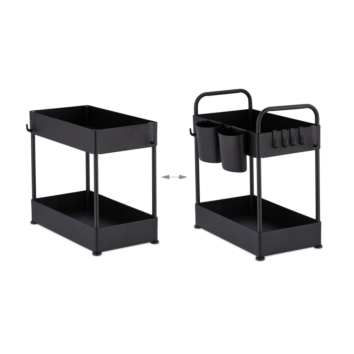 Washbasin shelf with 2 shelves
