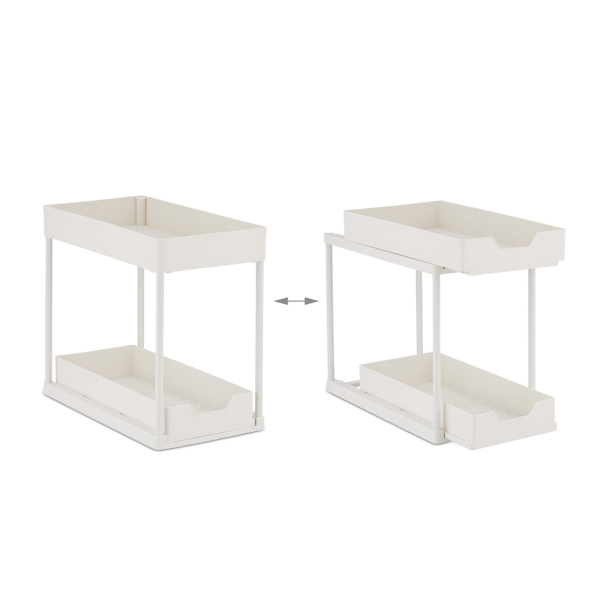 Washbasin shelf with 2 shelves