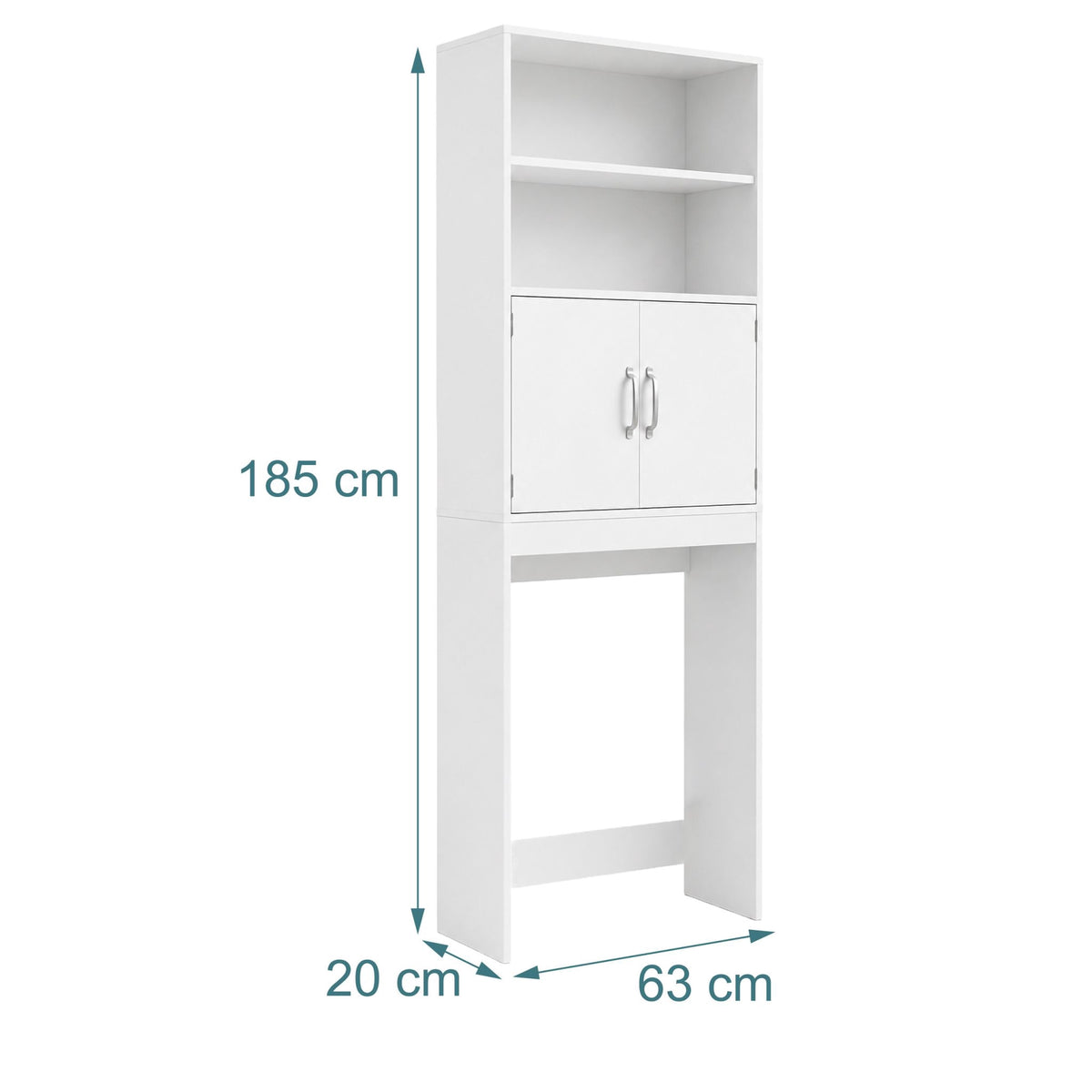 Washing Machine Cabinet, 2 Doors, White, Engineered Wood
