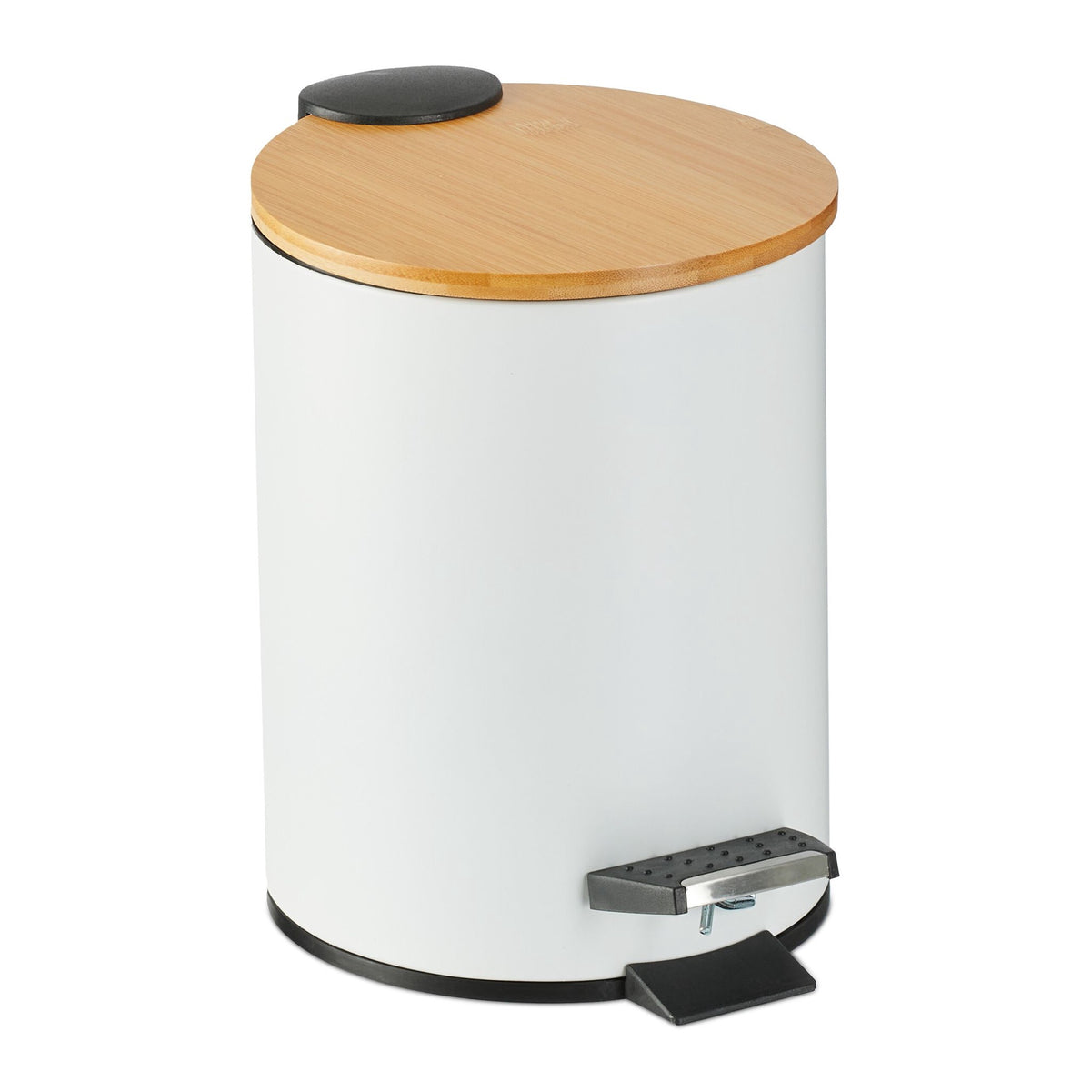 Waste container for bathroom 3 liters with bamboo lid