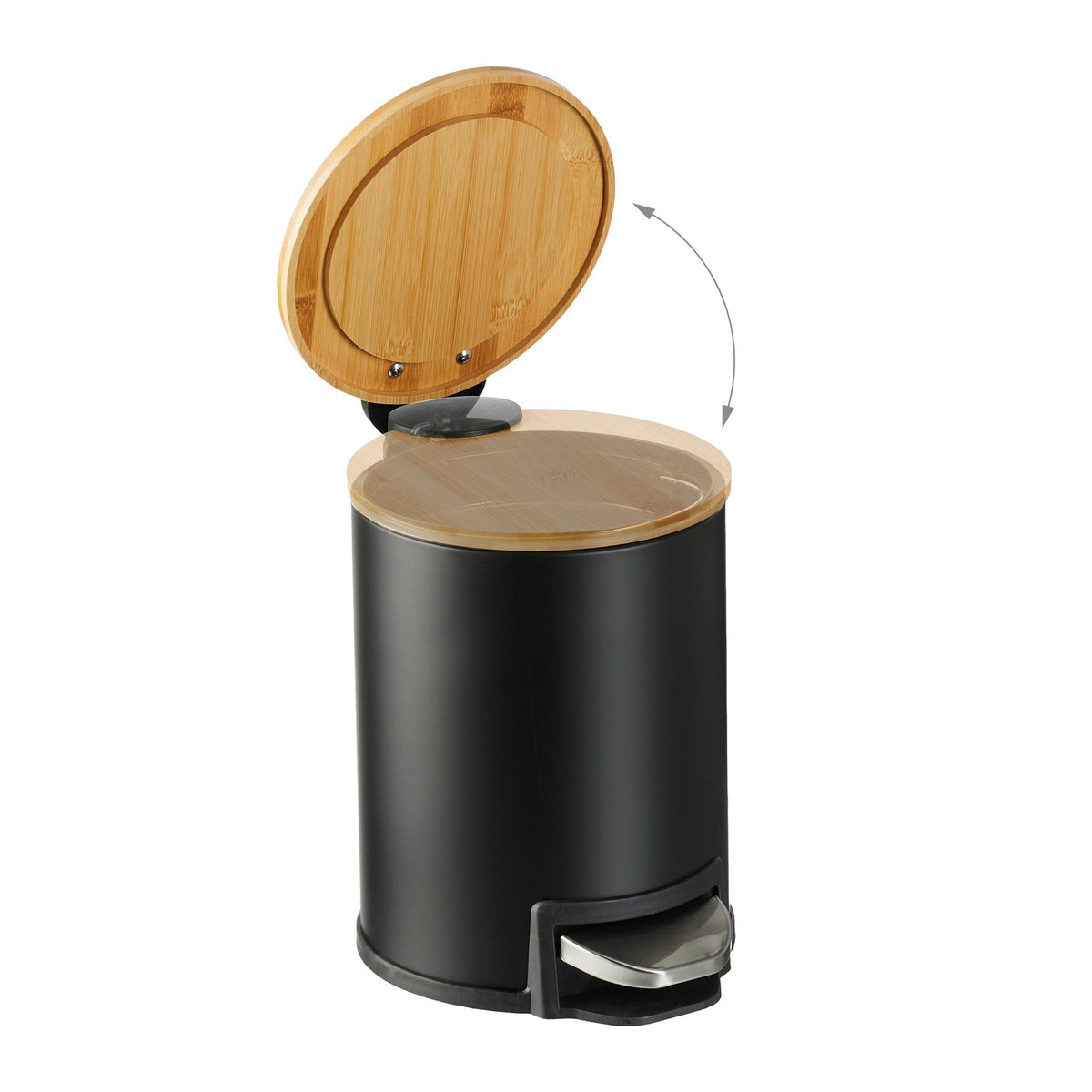 Waste container for bathroom 3 liters with bamboo lid