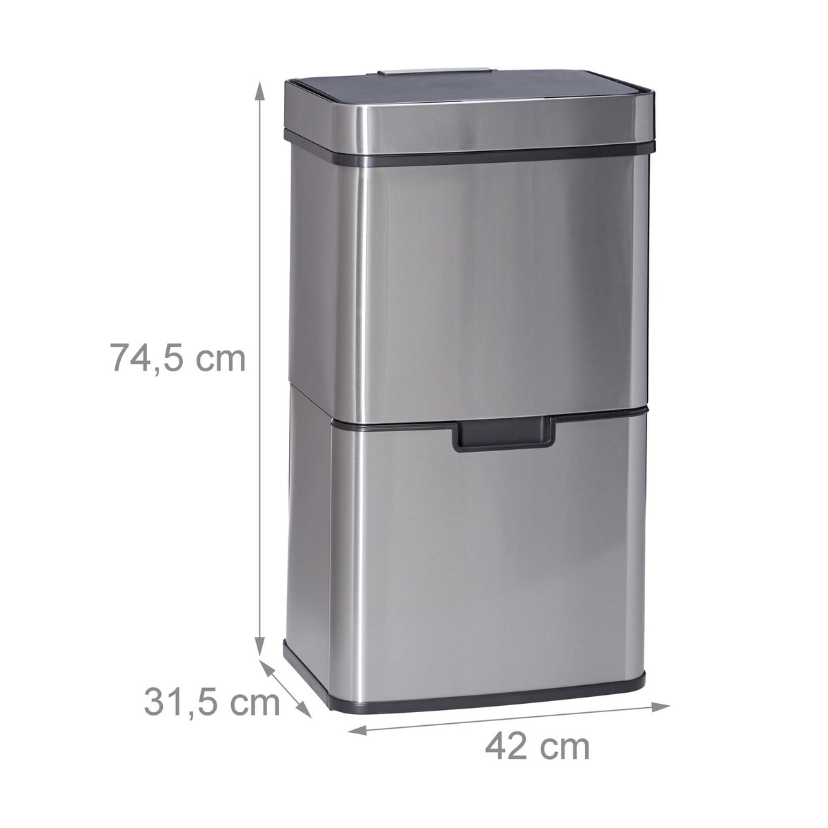 Waste sorting system 3-fold with sensor