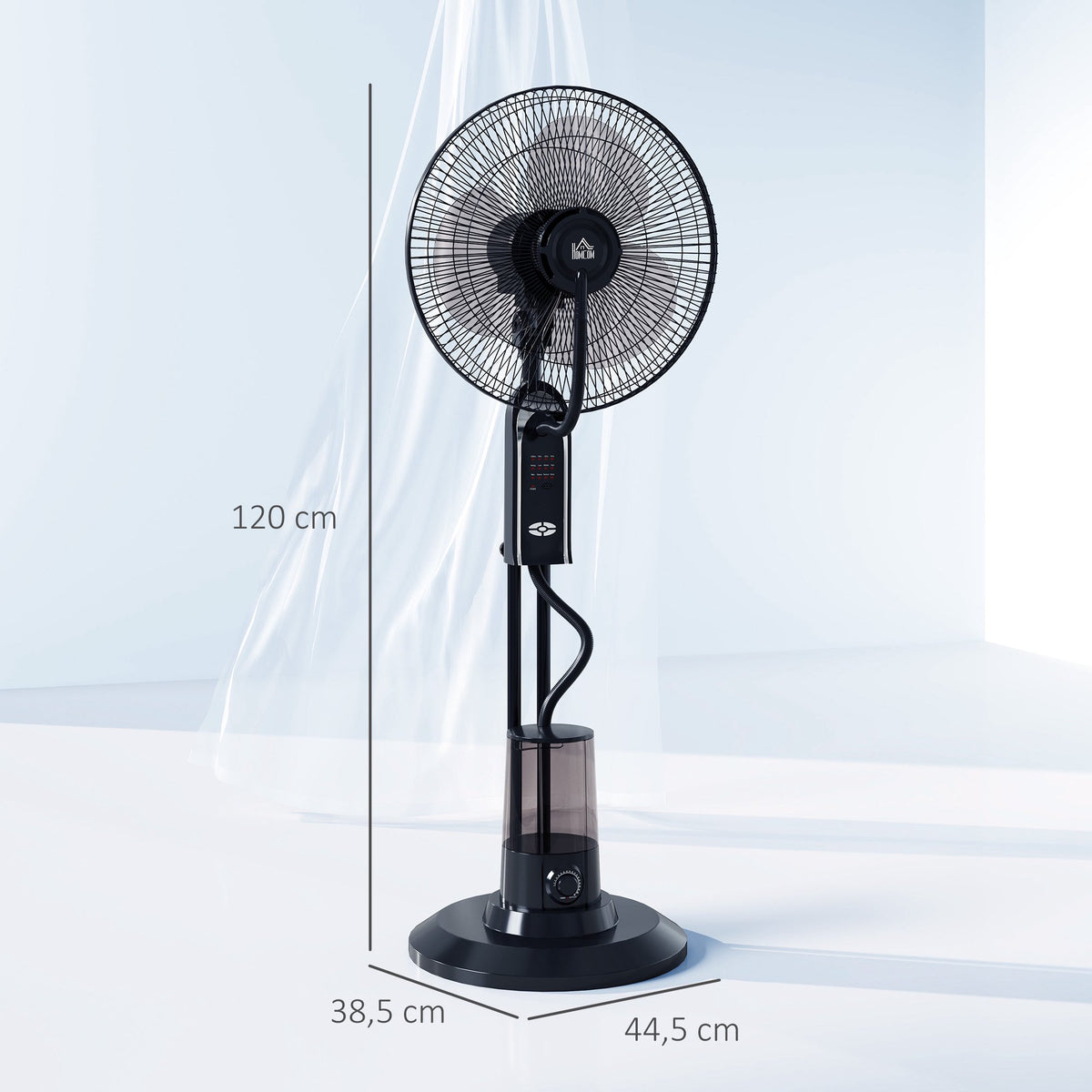Water-Cooling Fan with Humidifier, 3 Speeds, Black, 75W