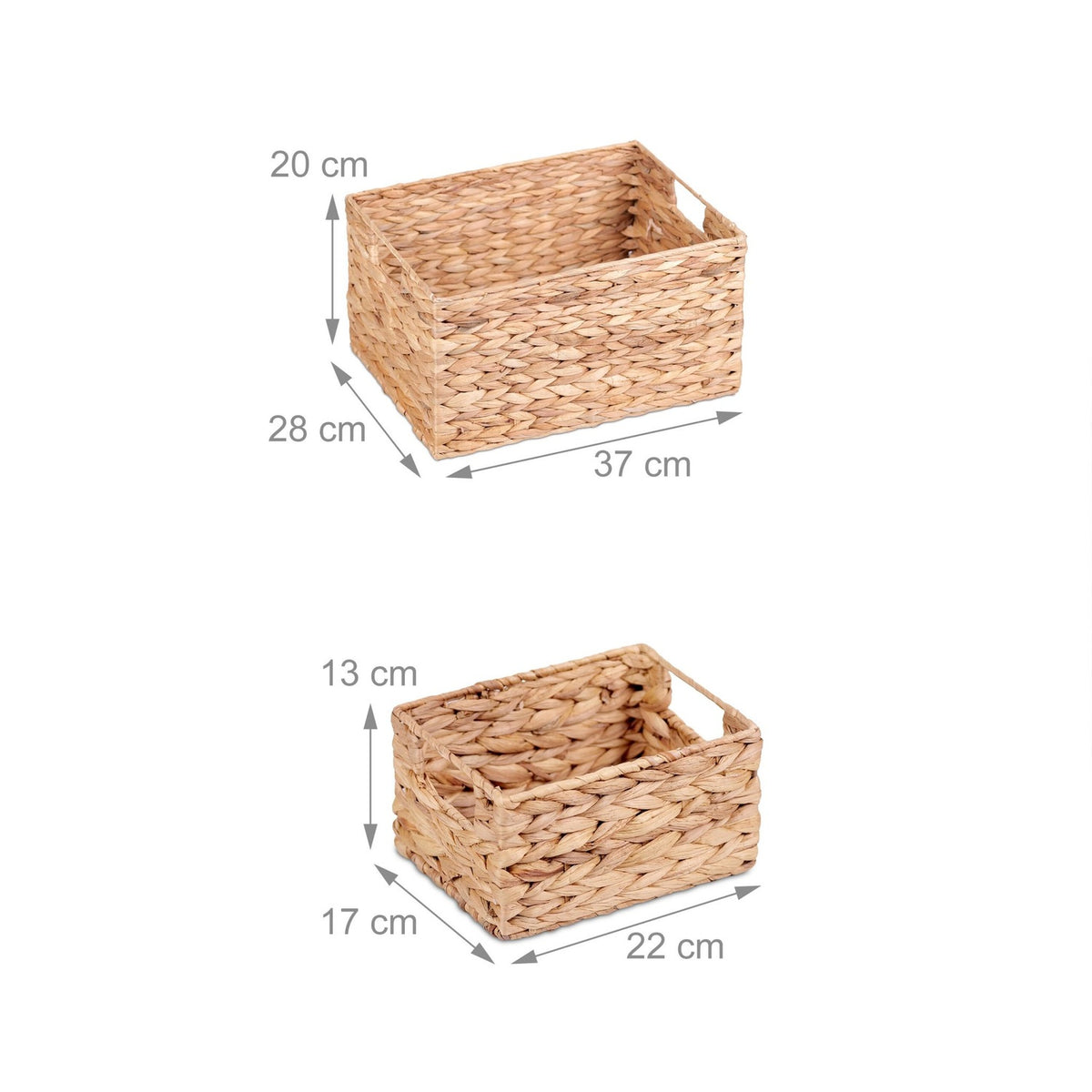 Water Hyacinth Storage Baskets, Set of 3