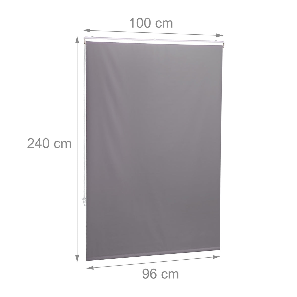 Water-Repellent Bathroom Roller Blind, Grey, Space-Saving