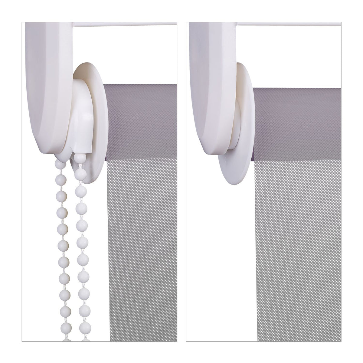 Water-Repellent Bathroom Roller Blind, Grey, Space-Saving