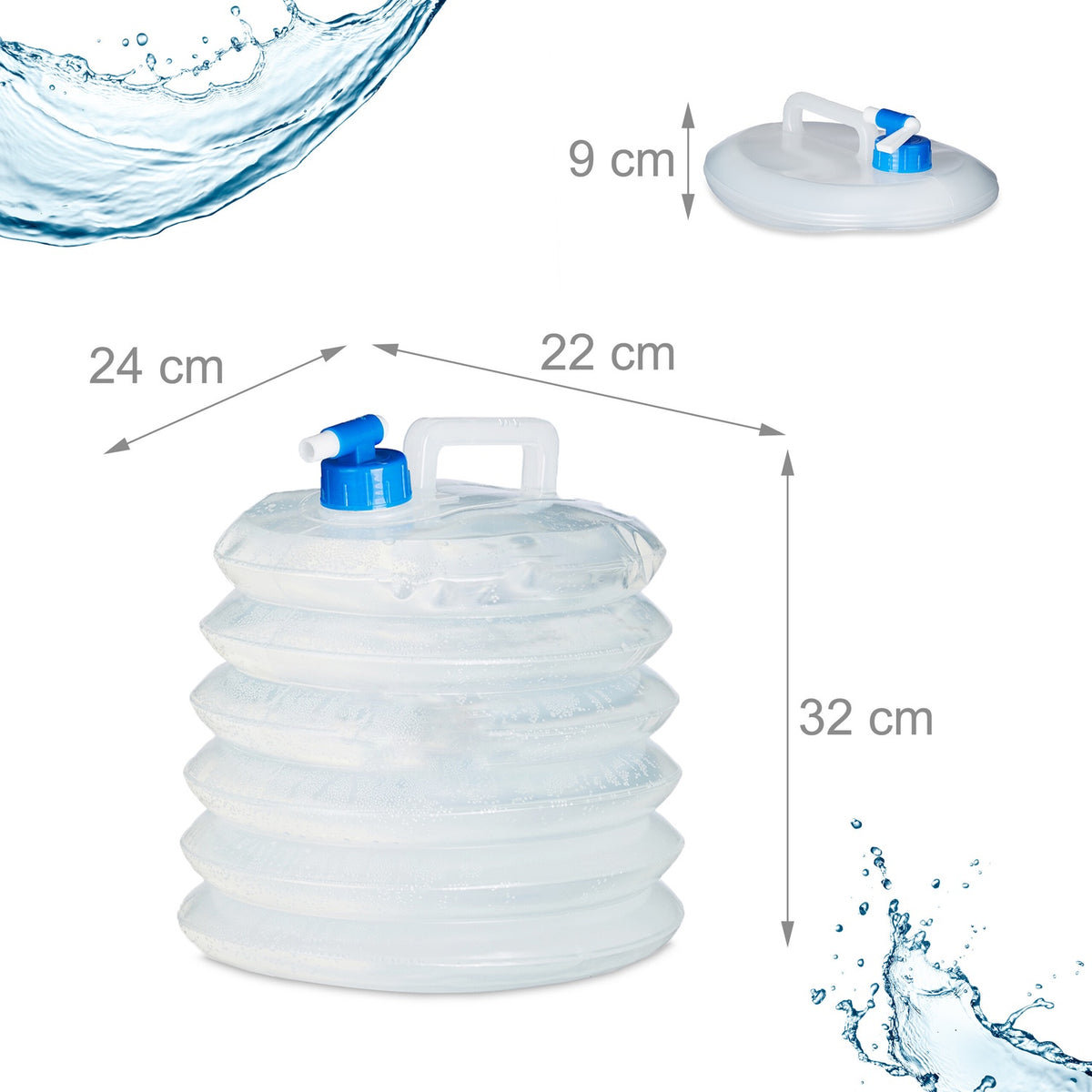 Water bottle collapsible in sets of 4 oval
