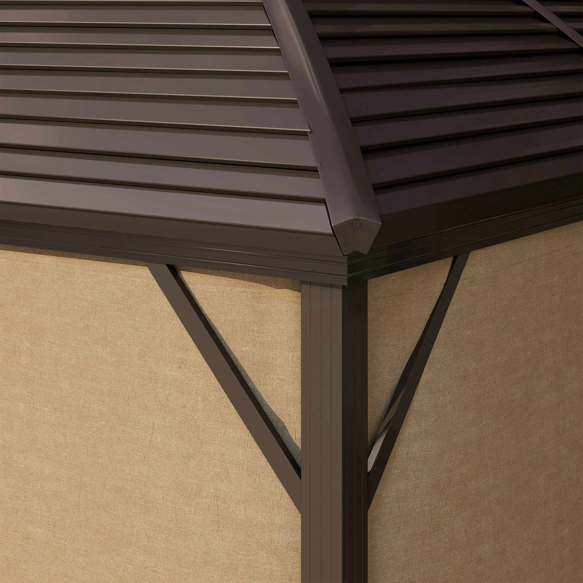Waterproof Garden Pavilion, 4 x 3 x 2.8 m, Brown