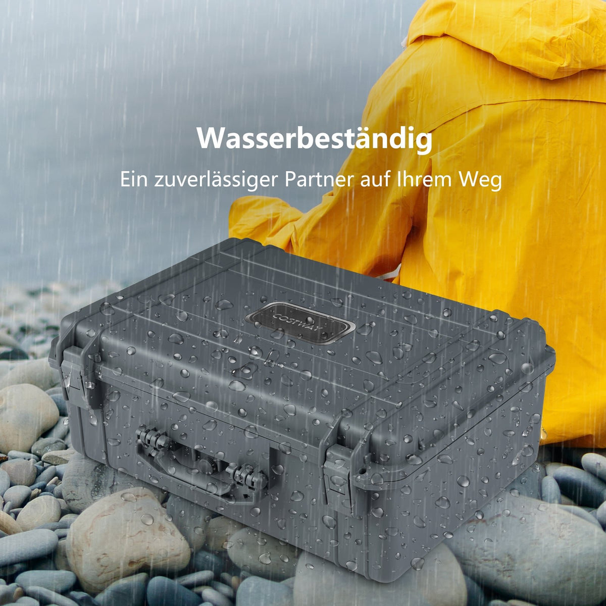 Waterproof Hard Shell Camera Case, 22", Adjustable Foam