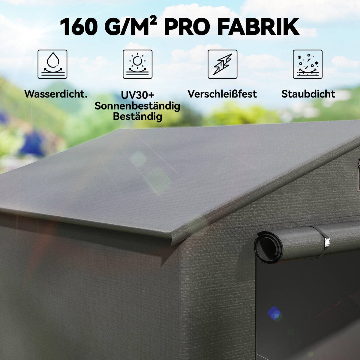 Waterproof Outdoor Shelter, 2.5x1.8m, Roll-Up Door