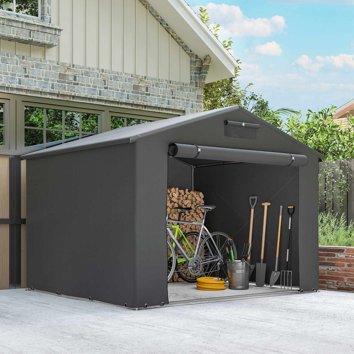 Waterproof Outdoor Shelter, 2.5x1.8m, Roll-Up Door