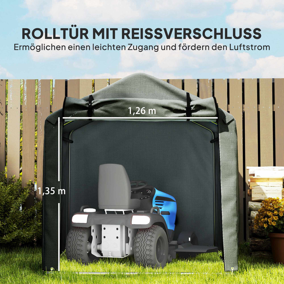 Waterproof Outdoor Storage Tent, Dark Grey, 220 x 157 x 165 cm