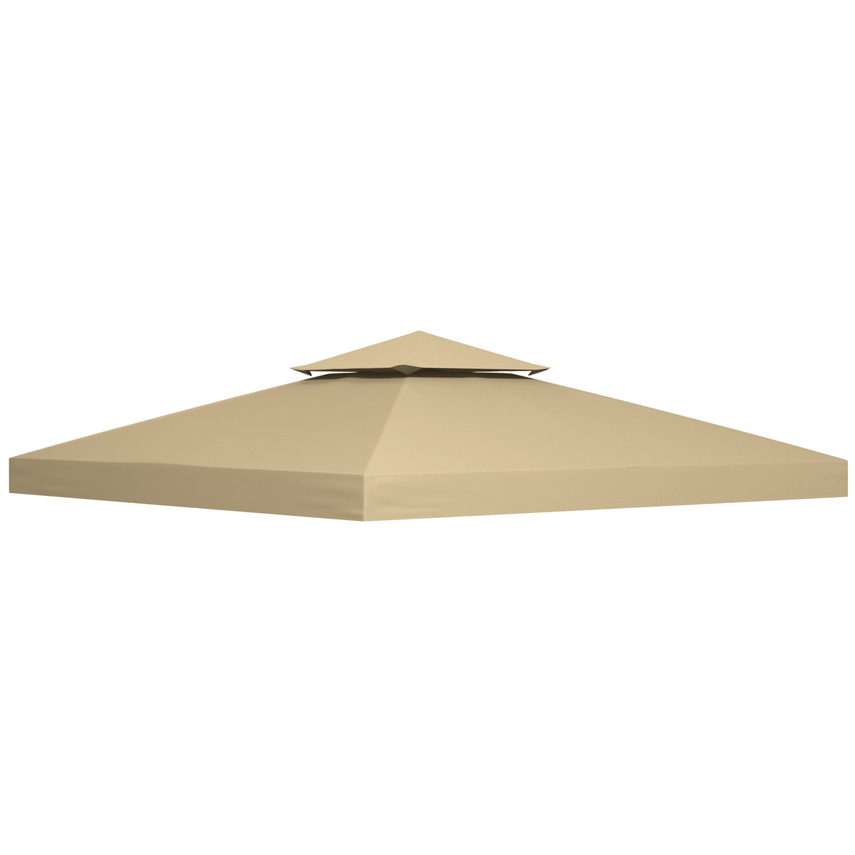 Waterproof Pavilion Replacement Roof 3x3m, Double Vent Beige