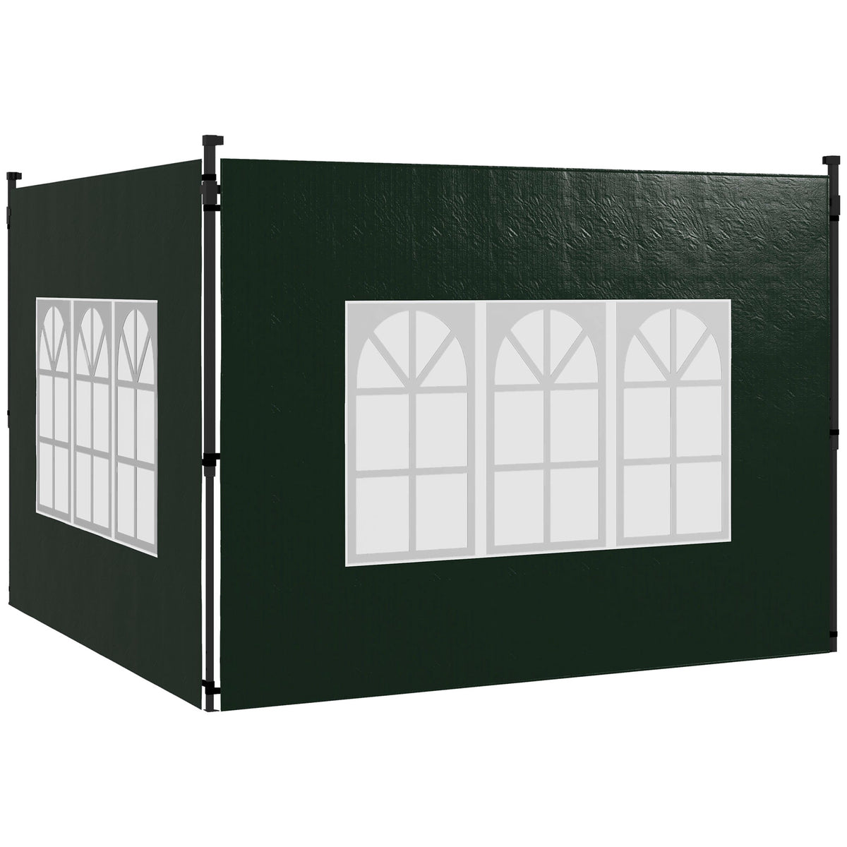 Waterproof Pavilion Sidewalls with Windows, 2-Pack, Green