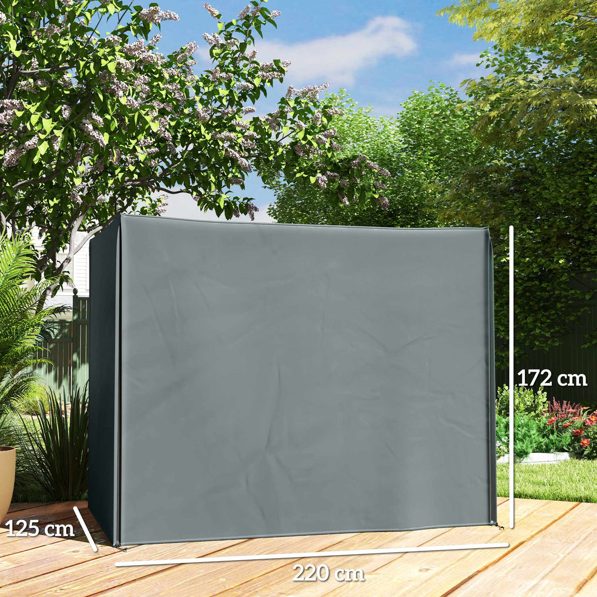 Waterproof Swing Cover, 3-Seater, Oxford Fabric, 220x125x172 cm
