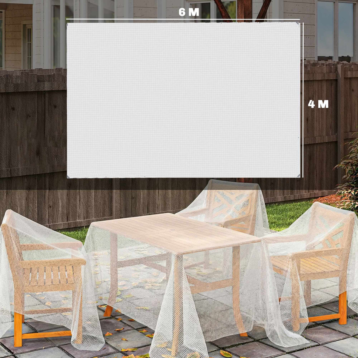 Waterproof Tarp 4x6m, 140g/m², UV-Stable with Grommets
