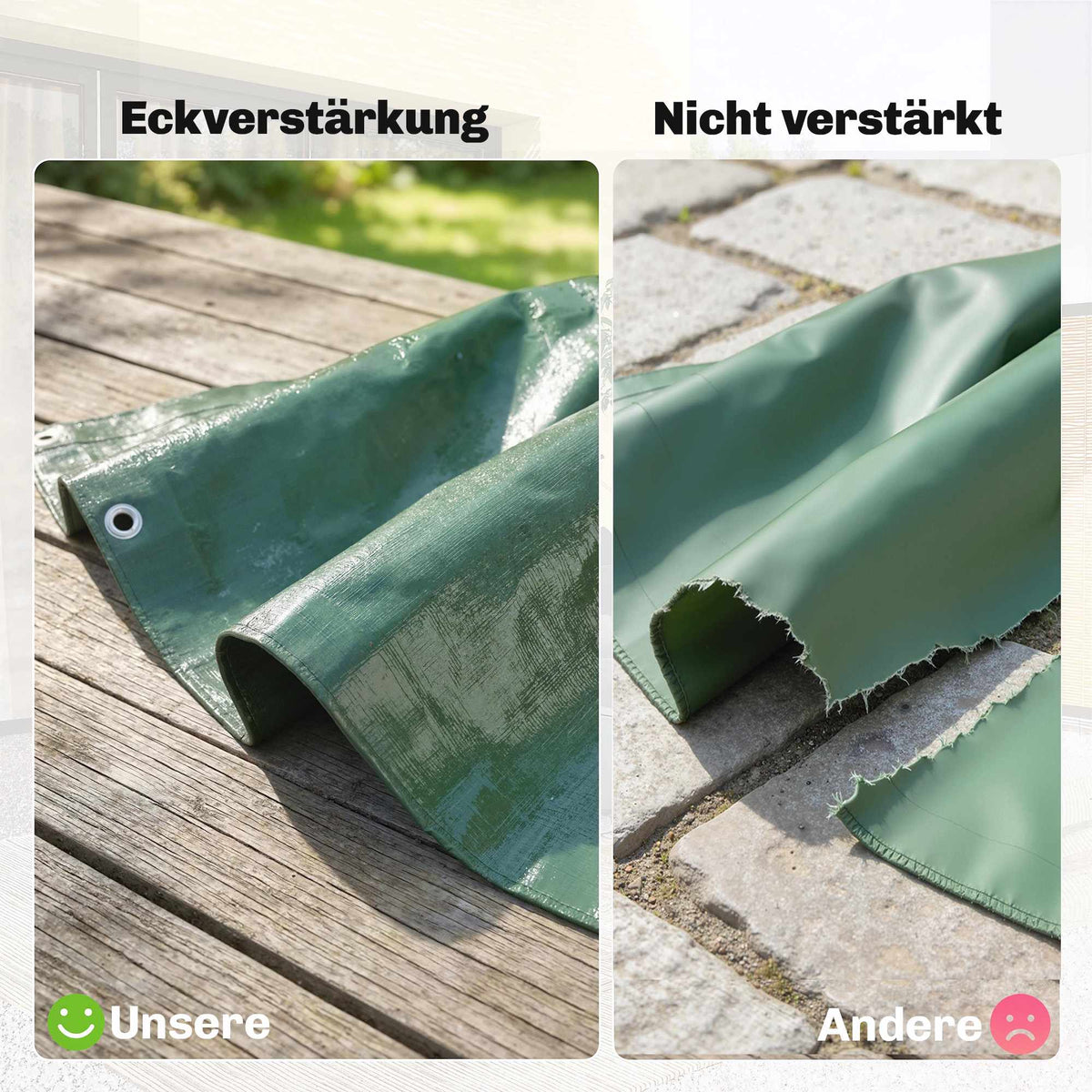 Waterproof Tarp 4x6m, Tear-Resistant, UV-Stable, Green
