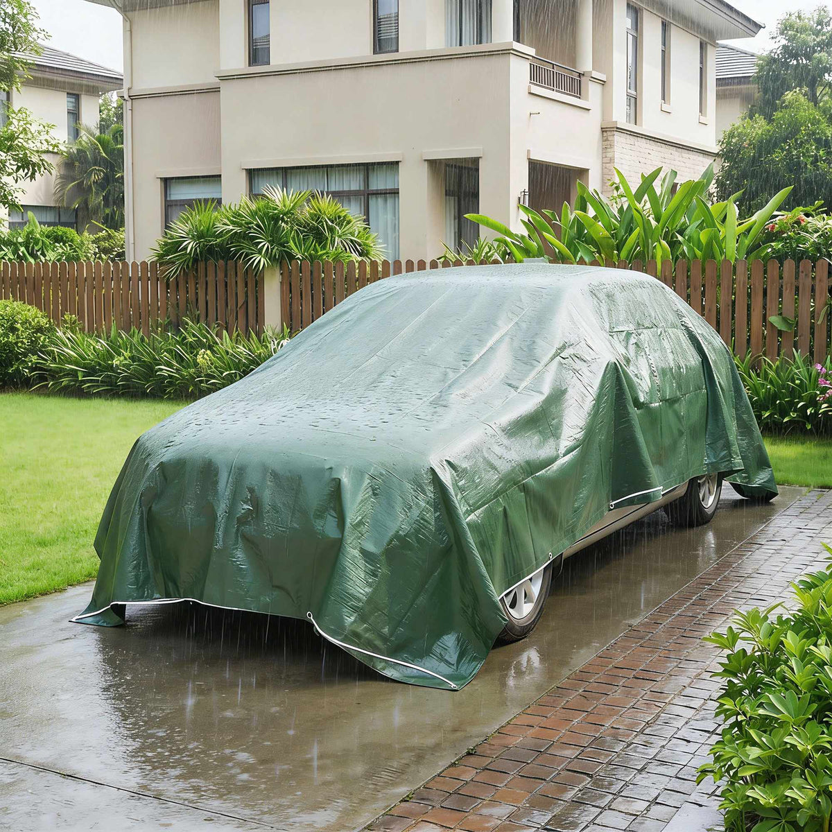 Waterproof Tarp 4x6m, Tear-Resistant, UV-Stable, Green