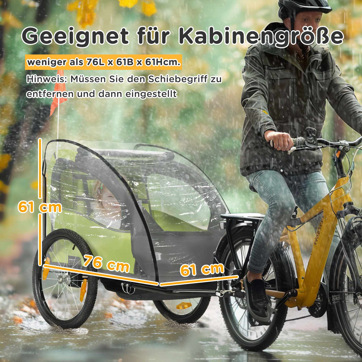 Waterproof Trailer Cover for Kids, UV Protection, 76x61x61 cm