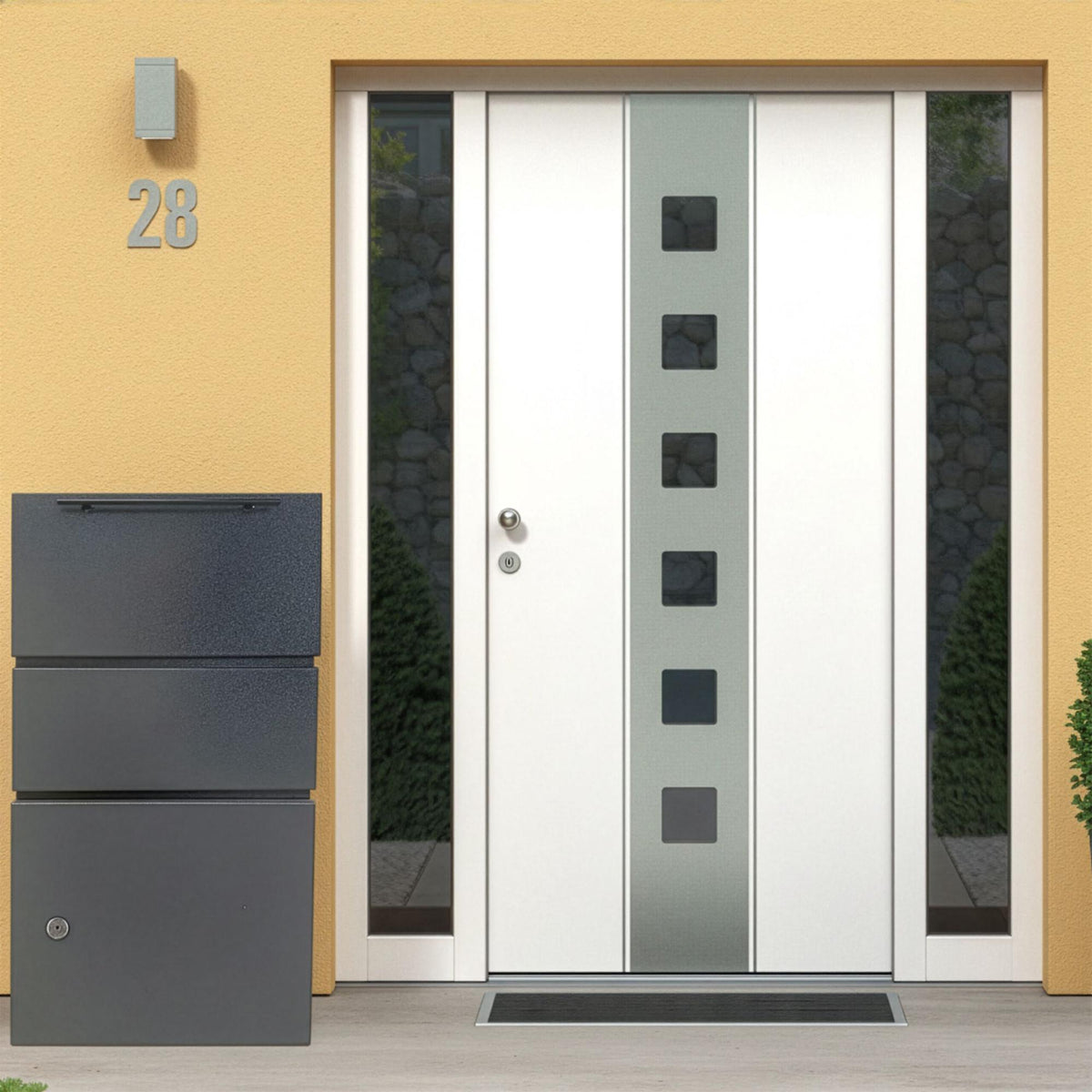 Weatherproof Metal Parcel Box, Dark Gray, Lockable