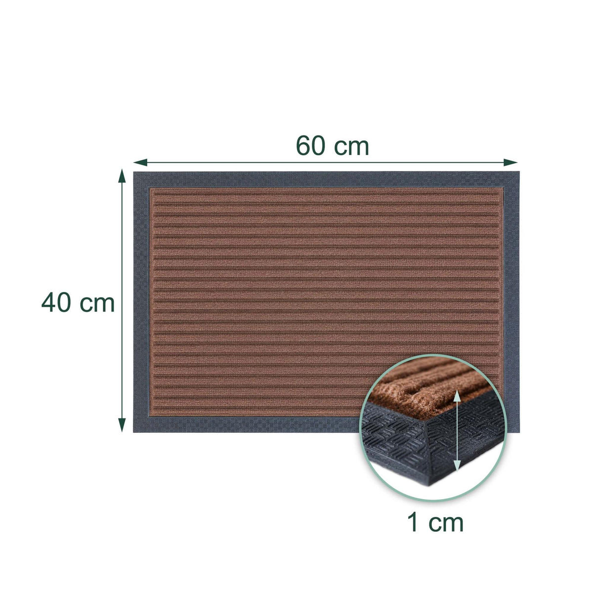 Weatherproof Polypropylene Doormat, 60 x 40 cm