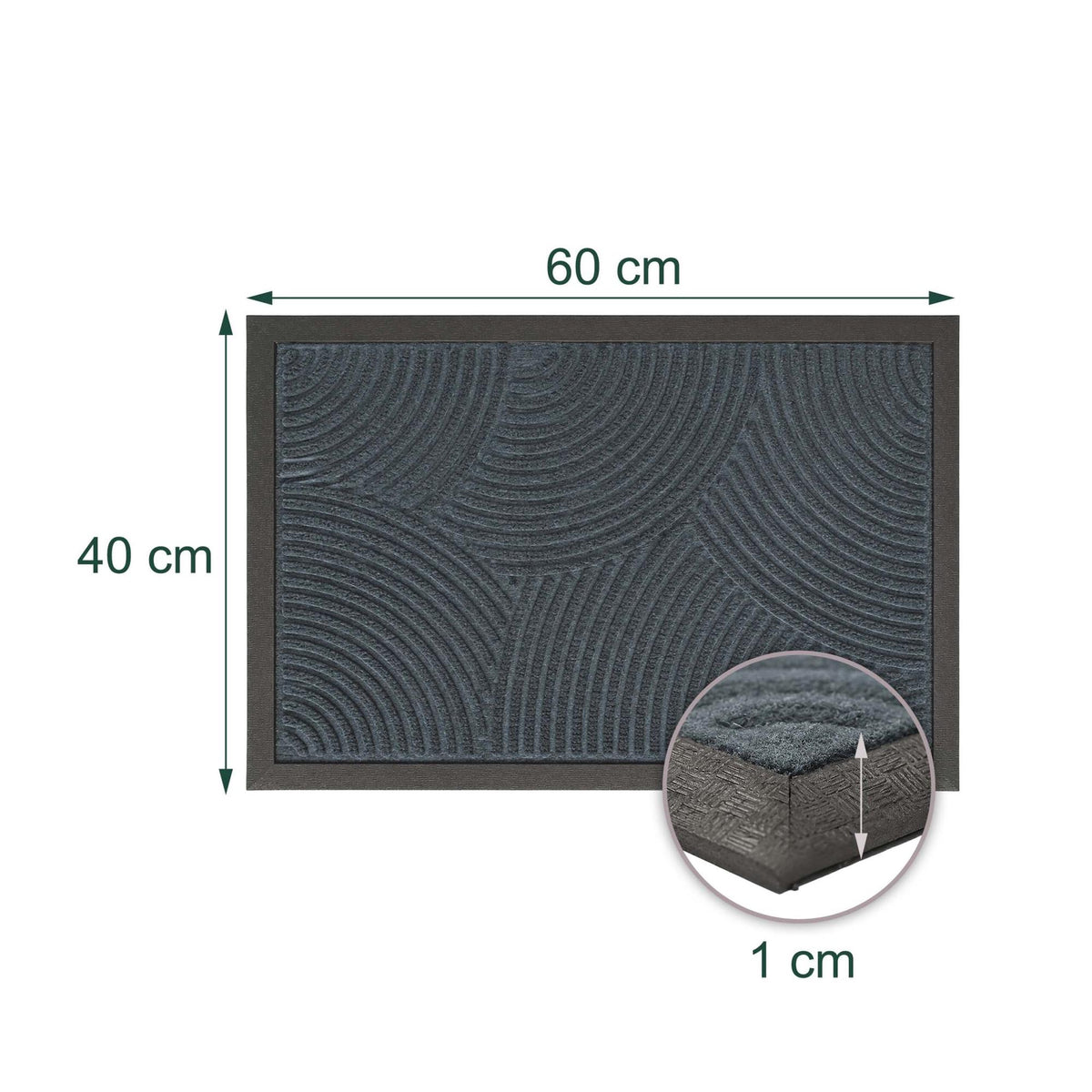 Weatherproof Polypropylene Doormat, 60x40 cm